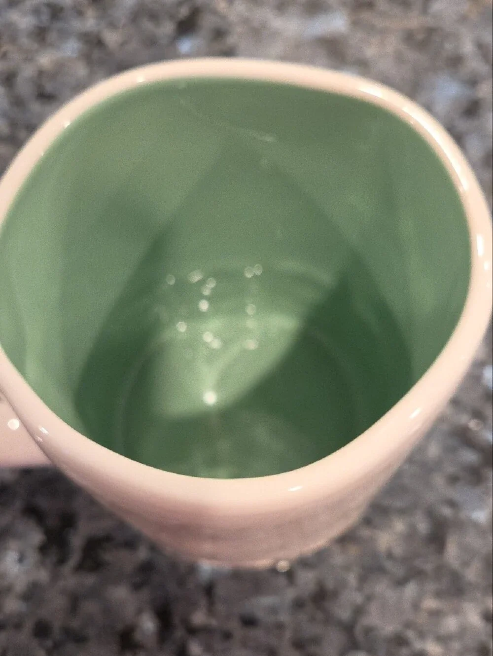 Rae Dunn White Mug with Green Interior - 
